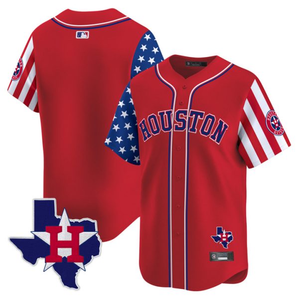 Houston Astros 2025 Independence Day Vapor Premier Limited Jersey V2 Stitched Red Team