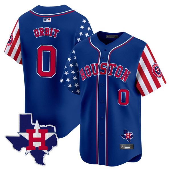 Houston Astros 2025 Independence Day Vapor Premier Limited Jersey V2 Stitched Royal Orbit