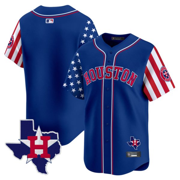 Houston Astros 2025 Independence Day Vapor Premier Limited Jersey V2 Stitched Royal Team