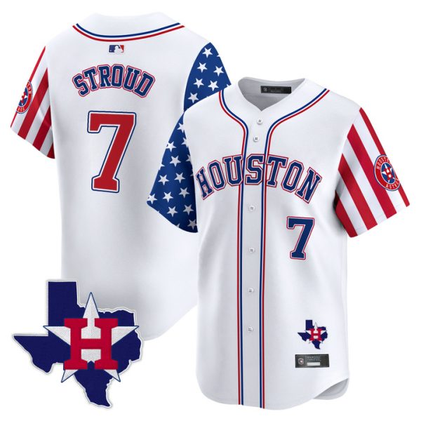 Houston Astros 2025 Independence Day Vapor Premier Limited Jersey V2 Stitched White CJ Stroud