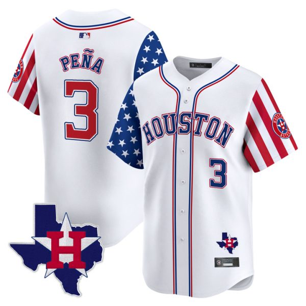 Houston Astros 2025 Independence Day Vapor Premier Limited Jersey V2 Stitched White Jeremy Pena
