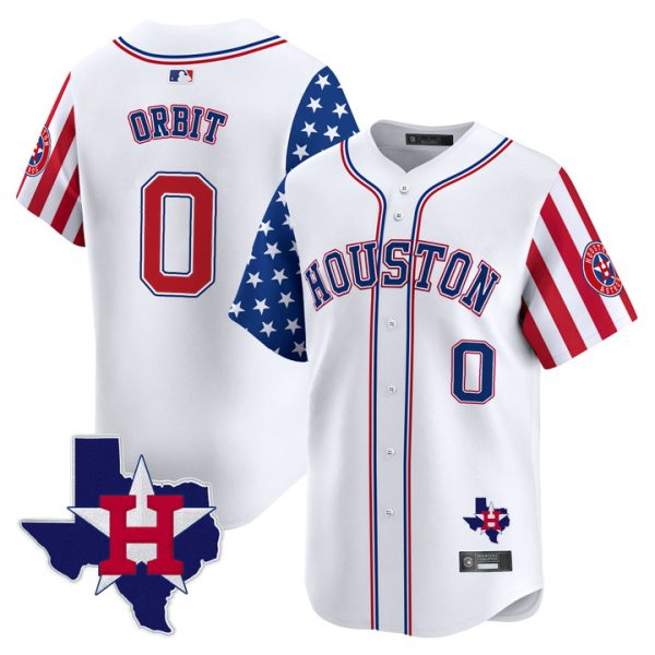 Houston Astros 2025 Independence Day Vapor Premier Limited Jersey V2 Stitched White Orbit