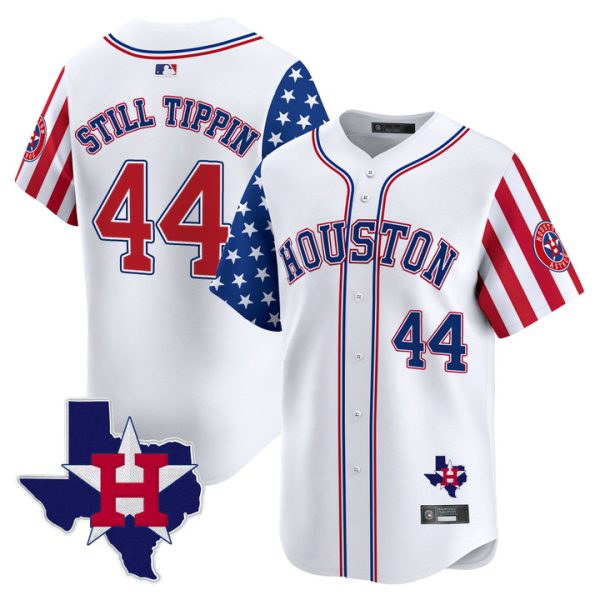 Houston Astros 2025 Independence Day Vapor Premier Limited Jersey V2 Stitched White Still Tippin