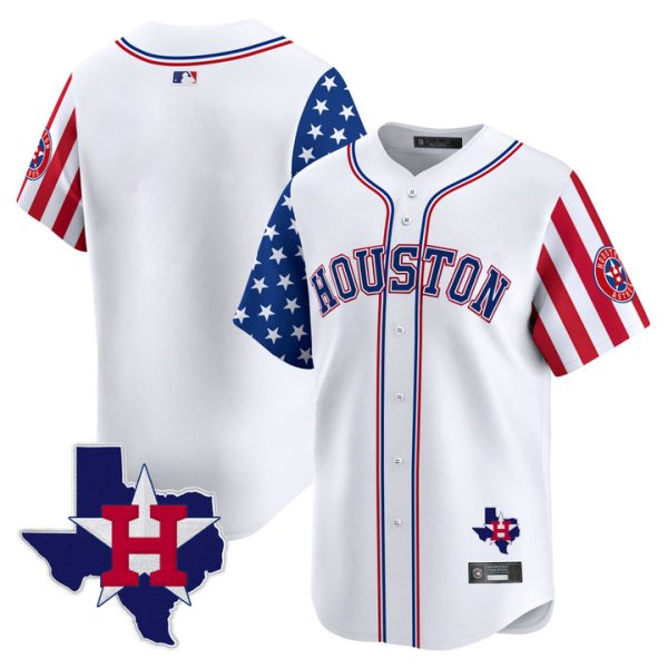 Houston Astros 2025 Independence Day Vapor Premier Limited Jersey V2 Stitched White Team