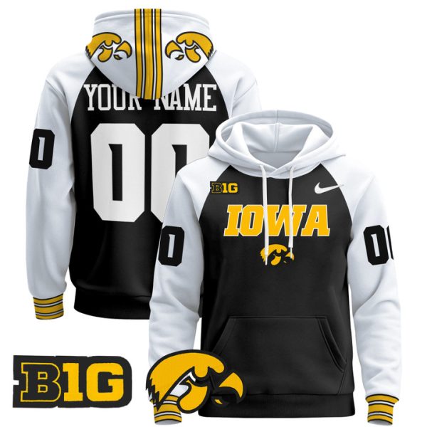 Iowa Hawkeyes 2024 Custom Pullover Stitched Hoodie - Black Alternate
