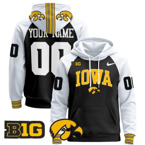 Iowa Hawkeyes 2024 Custom Pullover Stitched Hoodie - Black Alternate