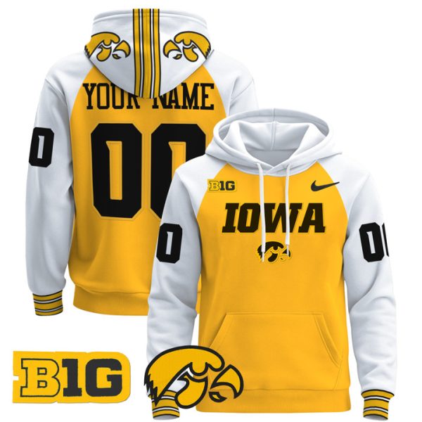Iowa Hawkeyes 2024 Custom Pullover Stitched Hoodie - Gold Alternate