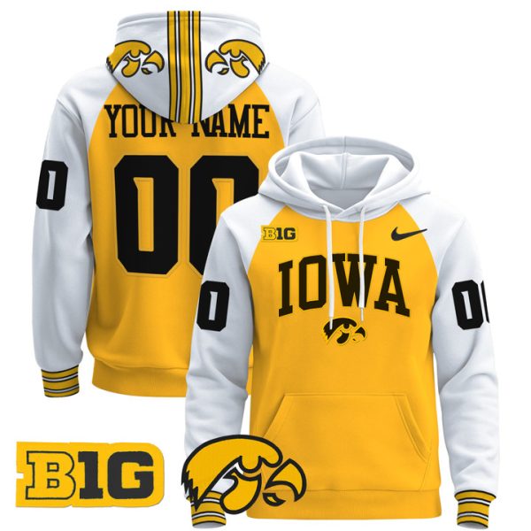 Iowa Hawkeyes 2024 Custom Pullover Stitched Hoodie - Gold Alternate