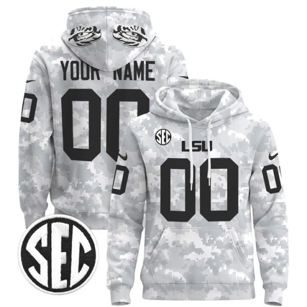 LSU Tigers 2024 Salute to Service Custom Pullover Stitched Hoodie - Custom