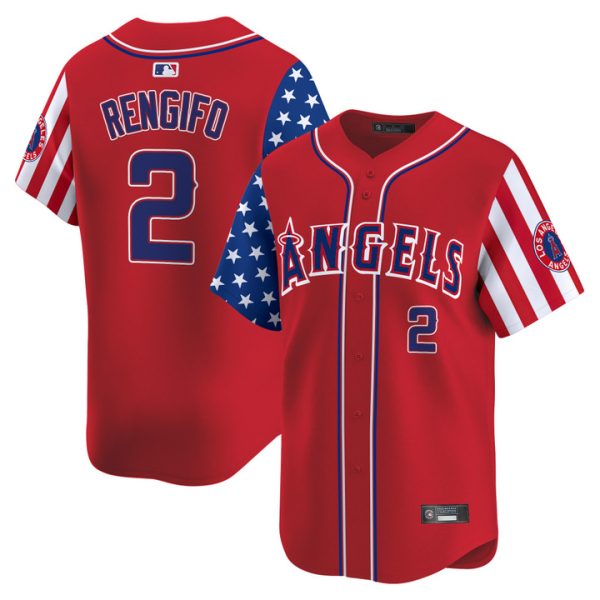 Los Angeles Angels 2025 Independence Day Vapor Premier Limited Jersey Stitched Red Luis Rengifo