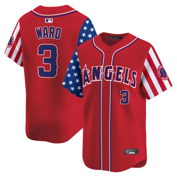 Los Angeles Angels 2025 Independence Day Vapor Premier Limited Jersey Stitched Red Taylor Ward