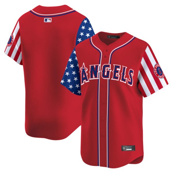 Los Angeles Angels 2025 Independence Day Vapor Premier Limited Jersey Stitched Red Team