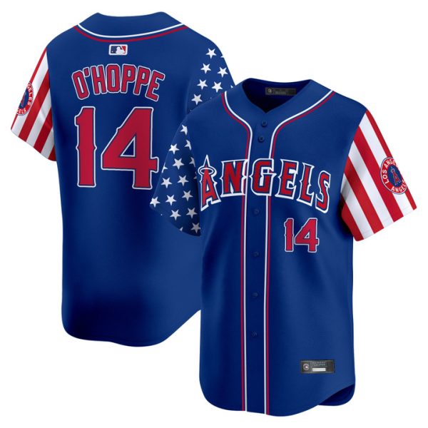 Los Angeles Angels 2025 Independence Day Vapor Premier Limited Jersey Stitched Royal Logan O'Hoppe