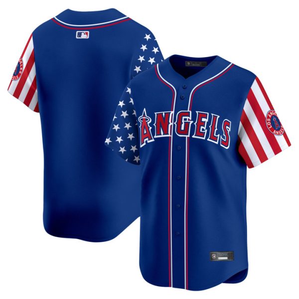 Los Angeles Angels 2025 Independence Day Vapor Premier Limited Jersey Stitched Royal Team