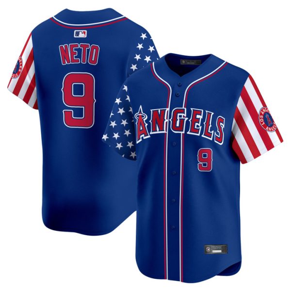 Los Angeles Angels 2025 Independence Day Vapor Premier Limited Jersey Stitched Royal Zach Neto