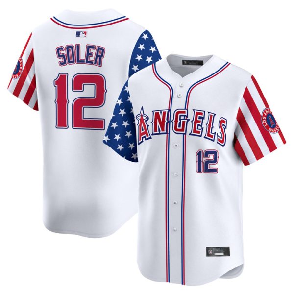 Los Angeles Angels 2025 Independence Day Vapor Premier Limited Jersey Stitched White Jorge Soler