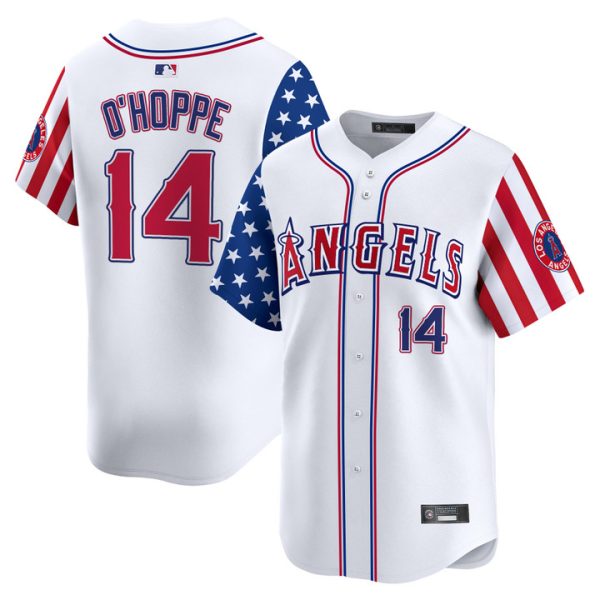 Los Angeles Angels 2025 Independence Day Vapor Premier Limited Jersey Stitched White Logan O'Hoppe