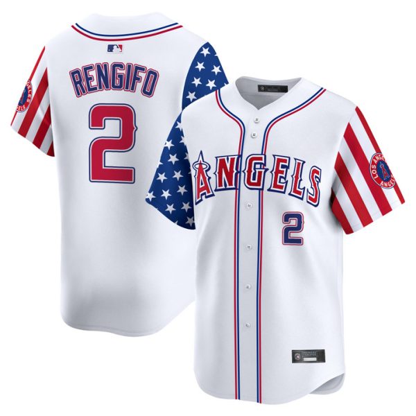 Los Angeles Angels 2025 Independence Day Vapor Premier Limited Jersey Stitched White Luis Rengifo