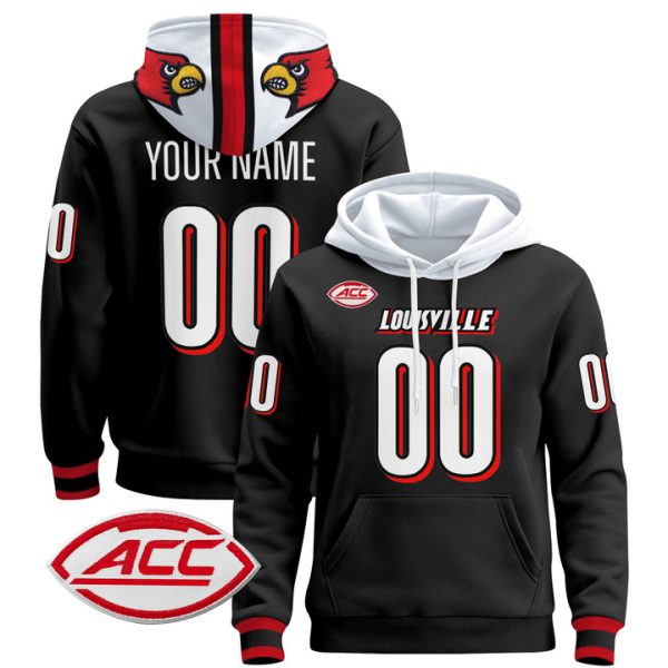 Louisville Cardinals 2024 Custom Pullover Stitched Hoodie - Black