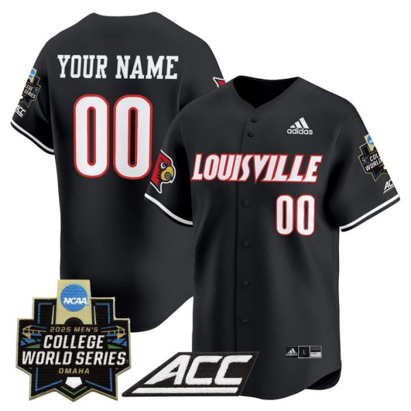 Louisville Cardinals 2025 World Series Vapor Premier Limited Custom Jersey Stitched Black