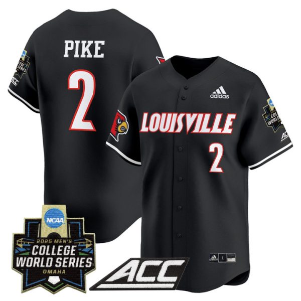 Louisville Cardinals 2025 World Series Vapor Premier Limited Jersey Stitched Black Garret Pike