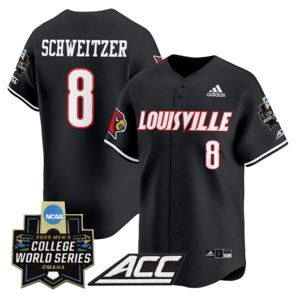 Louisville Cardinals 2025 World Series Vapor Premier Limited Jersey Stitched Black Jake Schweitzer