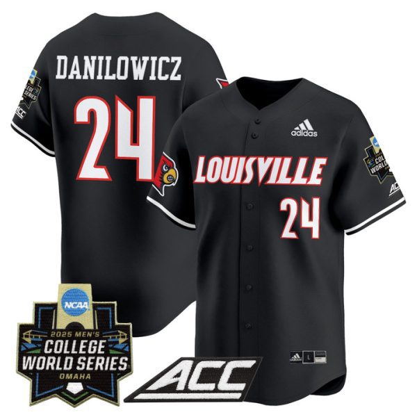 Louisville Cardinals 2025 World Series Vapor Premier Limited Jersey Stitched Black Wyatt Danilowicz