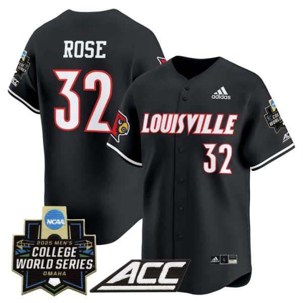 Louisville Cardinals 2025 World Series Vapor Premier Limited Jersey Stitched Black Zion Rose