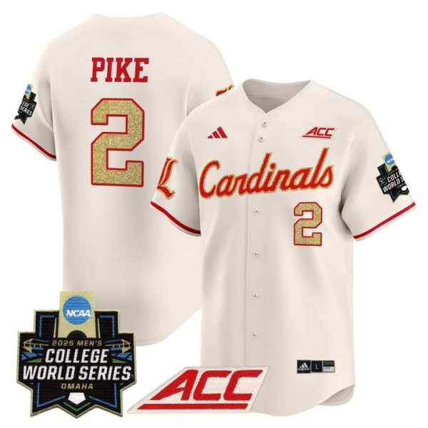 Louisville Cardinals 2025 World Series Vapor Premier Limited Jersey Stitched Cream Garret Pike