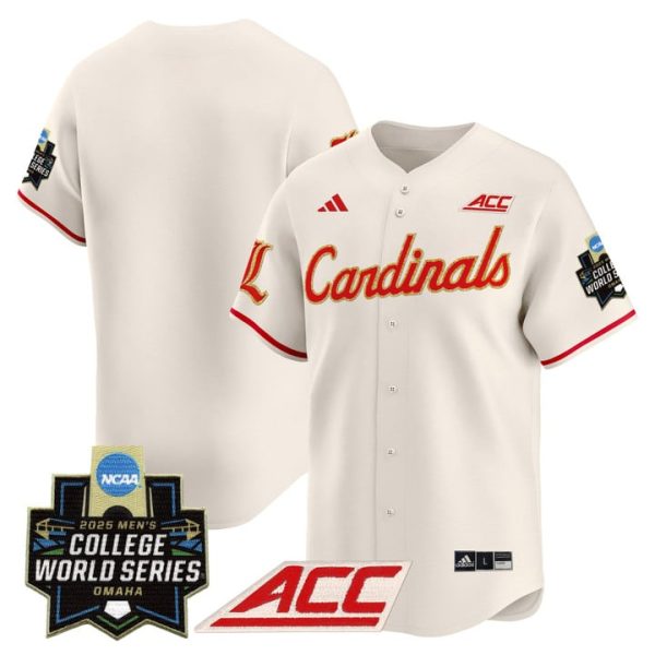 Louisville Cardinals 2025 World Series Vapor Premier Limited Jersey Stitched Cream Team