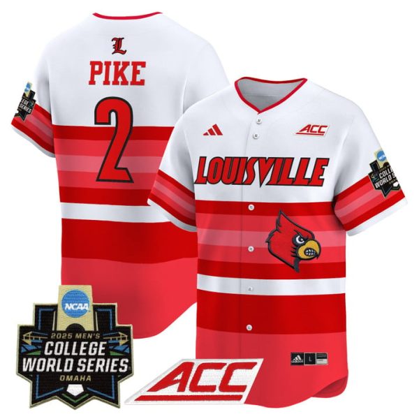 Louisville Cardinals 2025 World Series Vapor Premier Limited Jersey Stitched Gradient Stripes Garret Pike