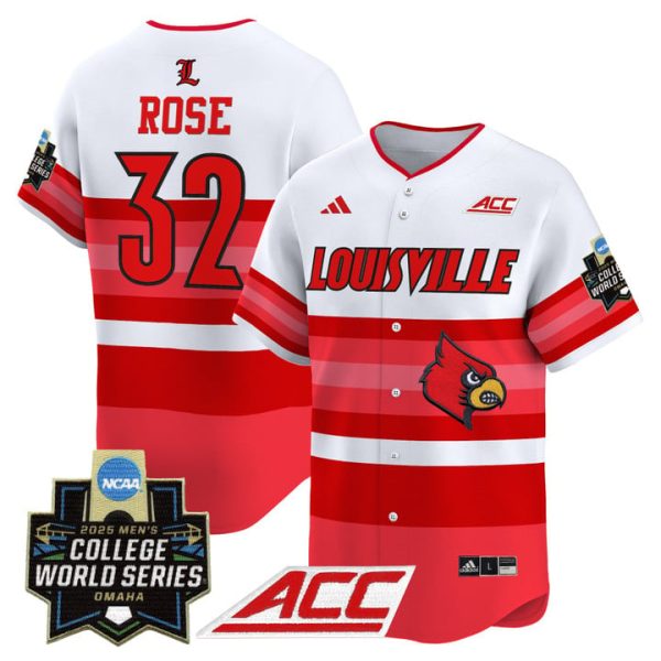 Louisville Cardinals 2025 World Series Vapor Premier Limited Jersey Stitched Gradient Stripes Zion Rose