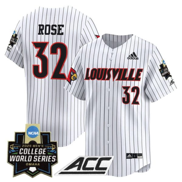 Louisville Cardinals 2025 World Series Vapor Premier Limited Jersey Stitched Pinstripe Zion Rose