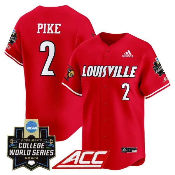 Louisville Cardinals 2025 World Series Vapor Premier Limited Jersey Stitched Red Garret Pike