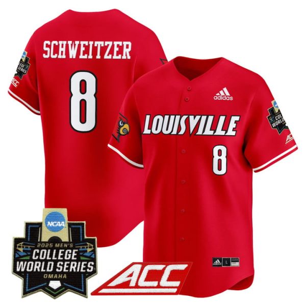 Louisville Cardinals 2025 World Series Vapor Premier Limited Jersey Stitched Red Jake Schweitzer