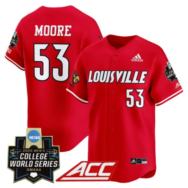 Louisville Cardinals 2025 World Series Vapor Premier Limited Jersey Stitched Red Lucas Moore