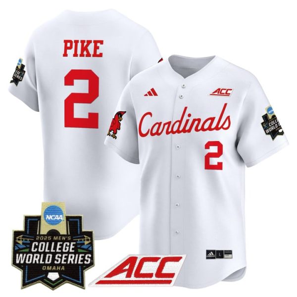 Louisville Cardinals 2025 World Series Vapor Premier Limited Jersey Stitched White Garret Pike