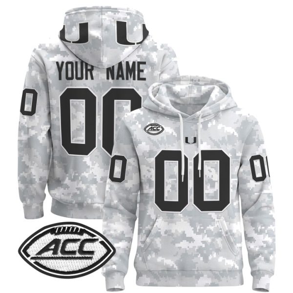 Miami Hurricanes 2024 Salute to Service Custom Pullover Stitched Hoodie - Custom