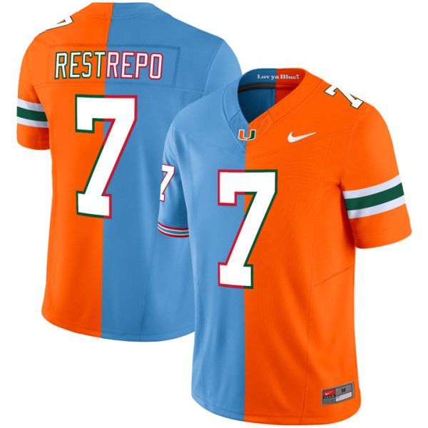 Miami Hurricanes x Tennessee Titans Split Vapor Limited Jersey V2 Xavier Restrepo