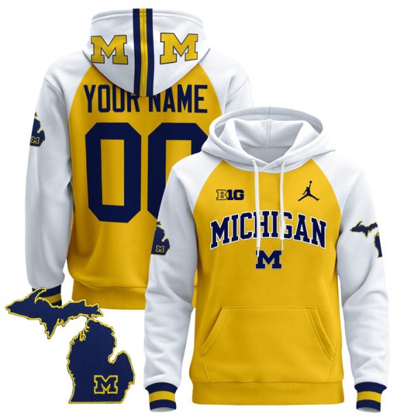 Michigan Wolverines 2024 Custom Pullover Stitched Hoodie - Maize Alternate
