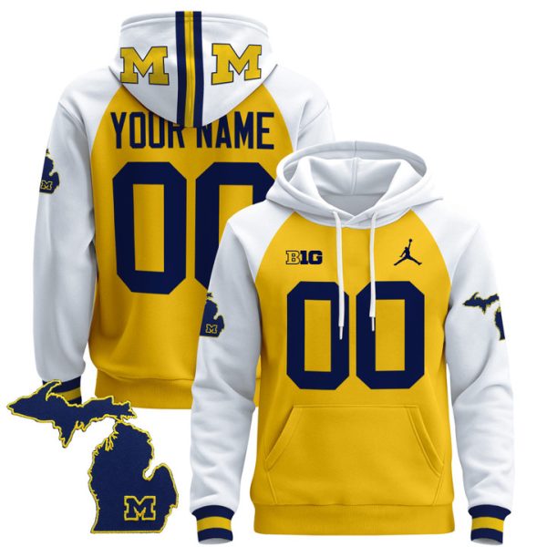 Michigan Wolverines 2024 Custom Pullover Stitched Hoodie - Maize Alternate
