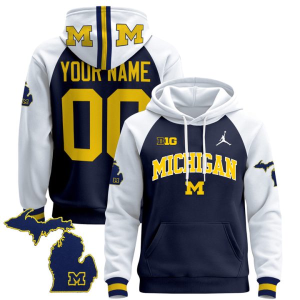 Michigan Wolverines 2024 Custom Pullover Stitched Hoodie - Navy Alternate