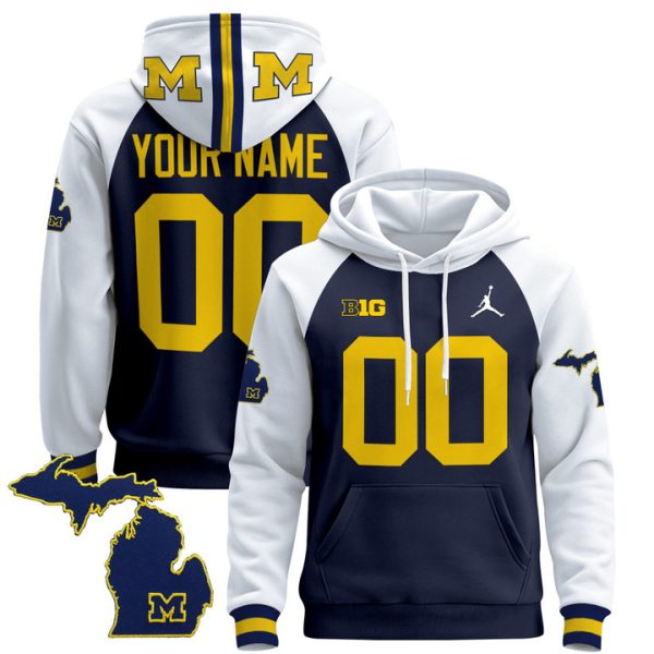 Michigan Wolverines 2024 Custom Pullover Stitched Hoodie - Navy Alternate