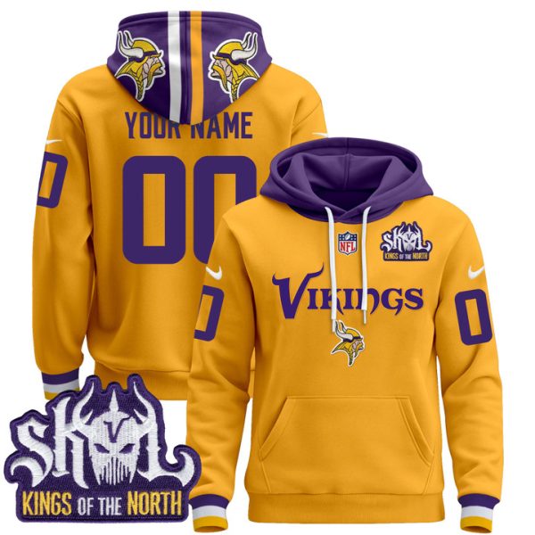 Minnesota Vikings 2024 Custom Pullover Stitched Hoodie - Gold