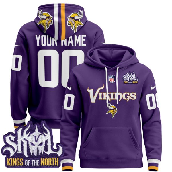 Minnesota Vikings 2024 Custom Pullover Stitched Hoodie - Purple