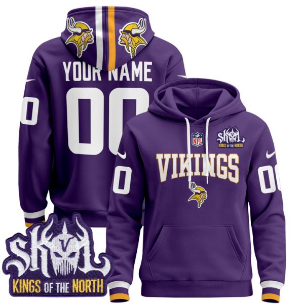 Minnesota Vikings 2024 Custom Pullover Stitched Hoodie - Purple