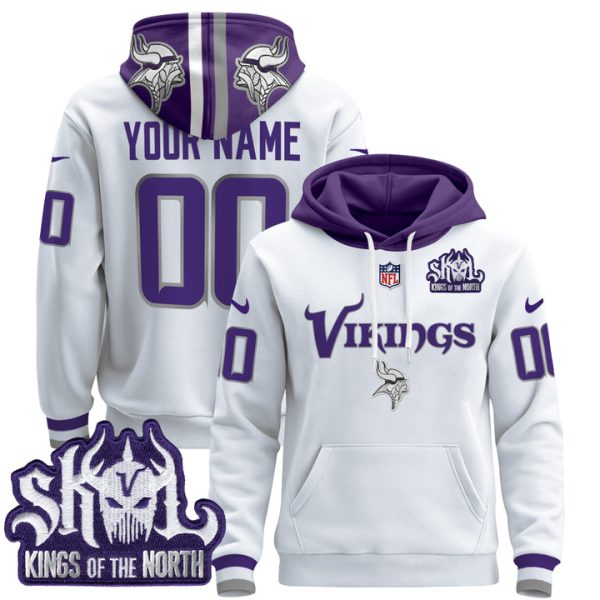 Minnesota Vikings 2024 Custom Pullover Stitched Hoodie - Winter Warrior