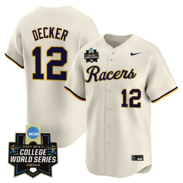 Murray State Racers 2025 World Series Vapor Premier Limited Jersey Stitched Cream Dominic Decker