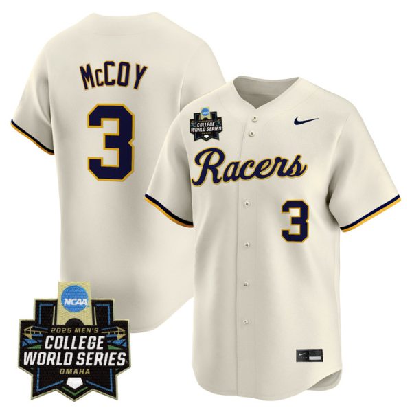 Murray State Racers 2025 World Series Vapor Premier Limited Jersey Stitched Cream Jackson McCoy