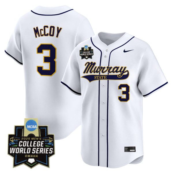 Murray State Racers 2025 World Series Vapor Premier Limited Jersey Stitched White Jackson McCoy
